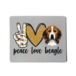 Peace Love Beagle Funny Gift Dog Lover Mousepad