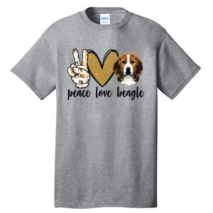 Peace Love Beagle Funny Gift Dog Lover Tall T-Shirt