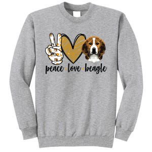 Peace Love Beagle Funny Gift Dog Lover Tall Sweatshirt