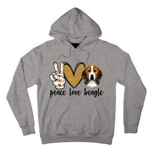 Peace Love Beagle Funny Gift Dog Lover Tall Hoodie