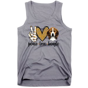 Peace Love Beagle Funny Gift Dog Lover Tank Top