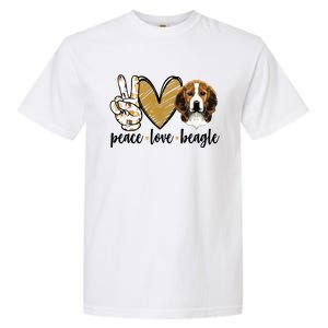 Peace Love Beagle Funny Gift Dog Lover Garment-Dyed Heavyweight T-Shirt