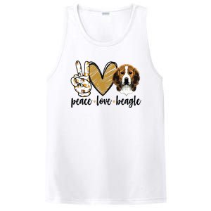 Peace Love Beagle Funny Gift Dog Lover PosiCharge Competitor Tank