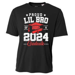 Proud Lil Bro Of A Class Of 2024 Graduate Senior Graduation Cooling Performance Crew T-Shirt