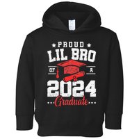 Proud Lil Bro Of A Class Of 2024 Graduate Senior Graduation Toddler Hoodie