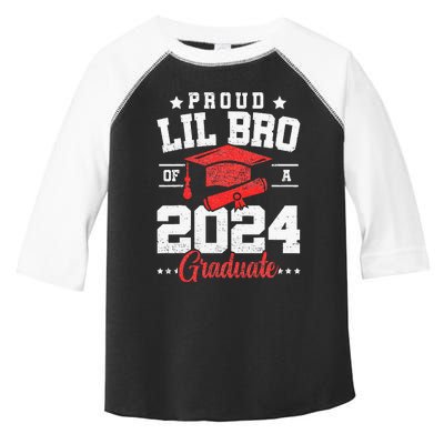 Proud Lil Bro Of A Class Of 2024 Graduate Senior Graduation Toddler Fine Jersey T-Shirt