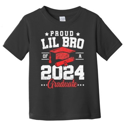 Proud Lil Bro Of A Class Of 2024 Graduate Senior Graduation Toddler T-Shirt