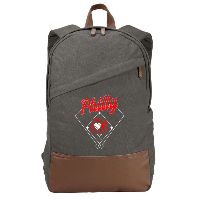  Philly Love Baseball Philadelphia Fan Funny  Cotton Canvas Backpack