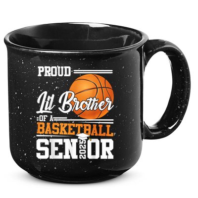 Proud Lil Brother Of A 2025 Senior Graduate Basketball 15oz Campfire Ceramic Mug