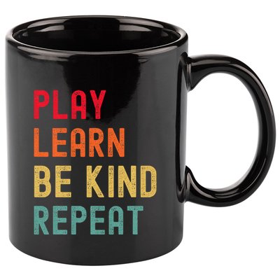 Play Learn Be Kind Repeat Unity Day No Bullies Kindness 11oz C Handle Ceramic Mug