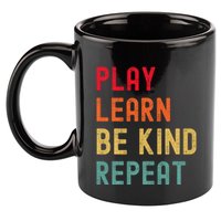 Play Learn Be Kind Repeat Unity Day No Bullies Kindness 11oz C Handle Ceramic Mug