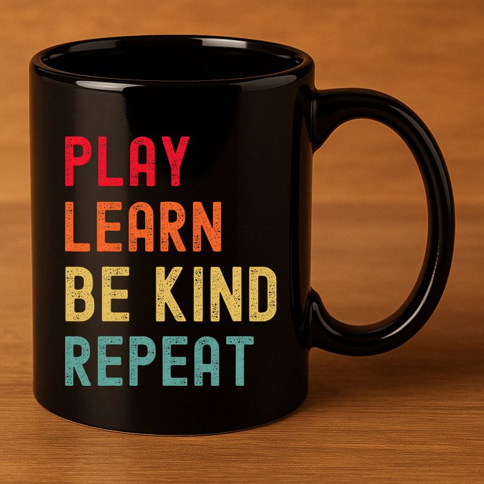 Play Learn Be Kind Repeat Unity Day No Bullies Kindness 11oz C Handle Ceramic Mug