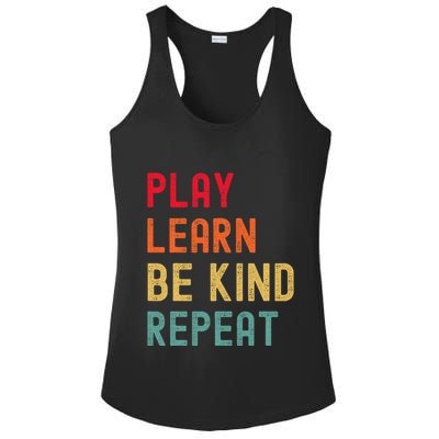 Play Learn Be Kind Repeat Unity Day No Bullies Kindness Ladies PosiCharge Competitor Racerback Tank