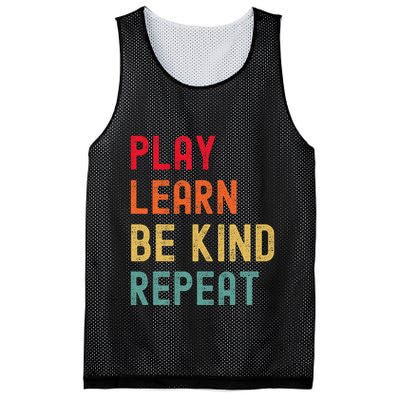 Play Learn Be Kind Repeat Unity Day No Bullies Kindness Mesh Reversible Basketball Jersey Tank