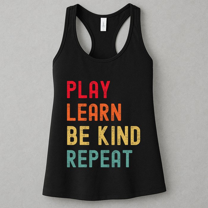 Play Learn Be Kind Repeat Unity Day No Bullies Kindness Womens Tank Top