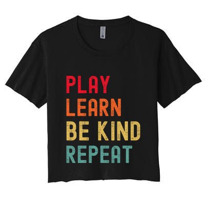 Play Learn Be Kind Repeat Unity Day No Bullies Kindness Crop Top