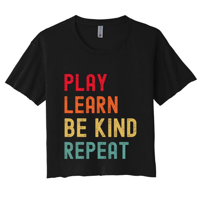 Play Learn Be Kind Repeat Unity Day No Bullies Kindness Crop Top