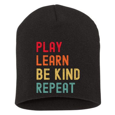 Play Learn Be Kind Repeat Unity Day No Bullies Kindness Short Acrylic Beanie