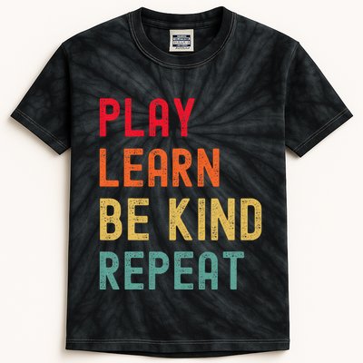Play Learn Be Kind Repeat Unity Day No Bullies Kindness Kids Tie-Dye T-Shirt
