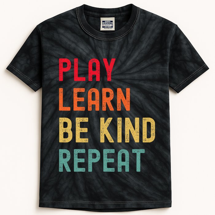 Play Learn Be Kind Repeat Unity Day No Bullies Kindness Kids Tie-Dye T-Shirt