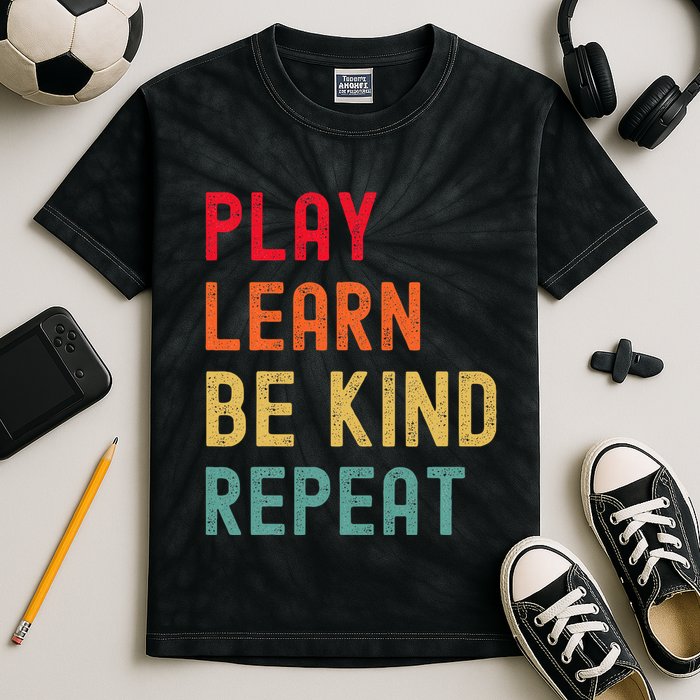 Play Learn Be Kind Repeat Unity Day No Bullies Kindness Kids Tie-Dye T-Shirt