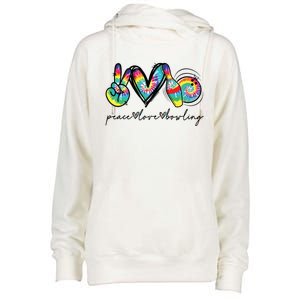 Peace Love Bowling Tie Dye Cute Bowling Lovers Womens Funnel Neck Pullover Hood