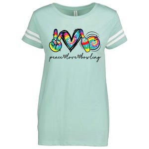 Peace Love Bowling Tie Dye Cute Bowling Lovers Enza Ladies Jersey Football T-Shirt