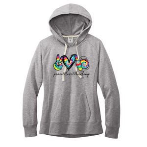 Peace Love Bowling Tie Dye Cute Bowling Lovers Women's Fleece Hoodie