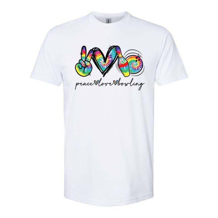 Peace Love Bowling Tie Dye Cute Bowling Lovers Softstyle CVC T-Shirt