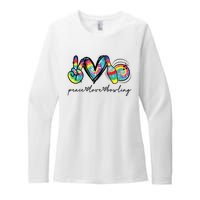 Peace Love Bowling Tie Dye Cute Bowling Lovers Womens CVC Long Sleeve Shirt