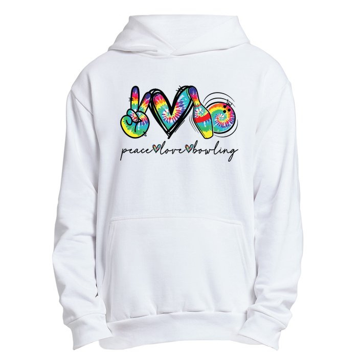 Peace Love Bowling Tie Dye Cute Bowling Lovers Urban Pullover Hoodie