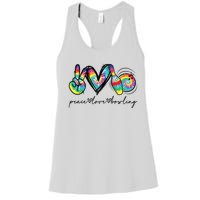 Peace Love Bowling Tie Dye Cute Bowling Lovers Women's Racerback Tank