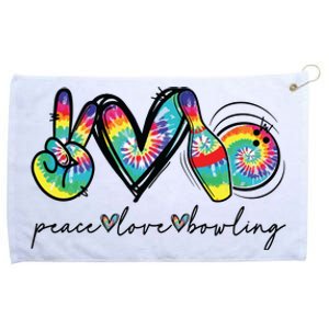 Peace Love Bowling Tie Dye Cute Bowling Lovers Grommeted Golf Towel