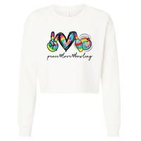 Peace Love Bowling Tie Dye Cute Bowling Lovers Cropped Pullover Crew