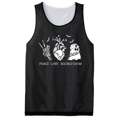 Peace Love Boo Boo Crew Lazy Halloween Costume Nurse Ghost Mesh Reversible Basketball Jersey Tank