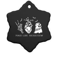 Peace Love Boo Boo Crew Lazy Halloween Costume Nurse Ghost Ceramic Star Ornament