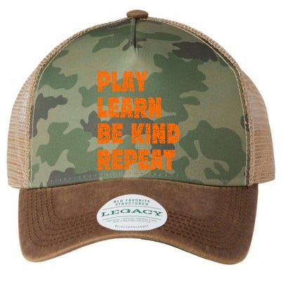 Play Learn Be Kind Repeat Autism Awareness Unity Day Orange Gift Legacy Tie Dye Trucker Hat