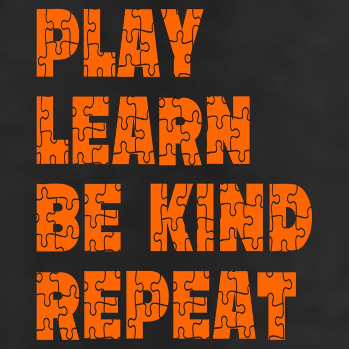 Play Learn Be Kind Repeat Autism Awareness Unity Day Orange Gift Cool Comfort Performance Bucket Hat