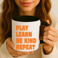 Play Learn Be Kind Repeat Autism Awareness Unity Day Orange Gift Mug