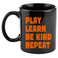 Play Learn Be Kind Repeat Autism Awareness Unity Day Orange Gift 11oz C Handle Ceramic Mug