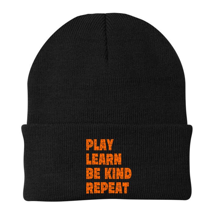 Play Learn Be Kind Repeat Autism Awareness Unity Day Orange Gift Beanie