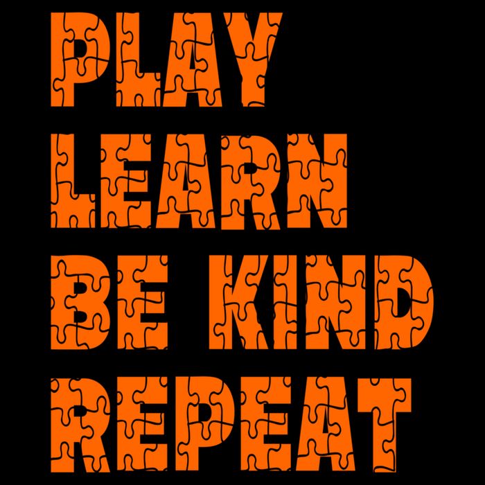 Play Learn Be Kind Repeat Autism Awareness Unity Day Orange Gift Flatbill Hat