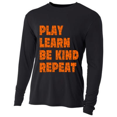 Play Learn Be Kind Repeat Autism Awareness Unity Day Orange Gift Cooling Performance Long Sleeve Crew