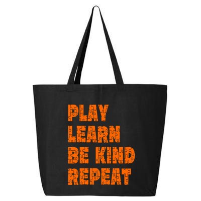 Play Learn Be Kind Repeat Autism Awareness Unity Day Orange Gift 25L Jumbo Tote
