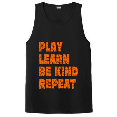Play Learn Be Kind Repeat Autism Awareness Unity Day Orange Gift PosiCharge Competitor Tank