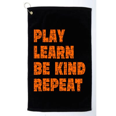 Play Learn Be Kind Repeat Autism Awareness Unity Day Orange Gift Golf Towel