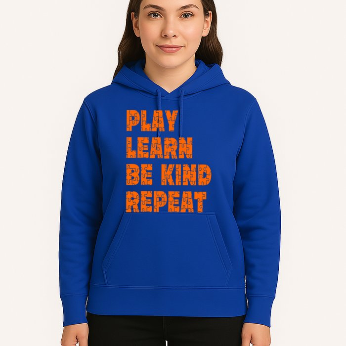 Play Learn Be Kind Repeat Autism Awareness Unity Day Orange Gift Hoodie