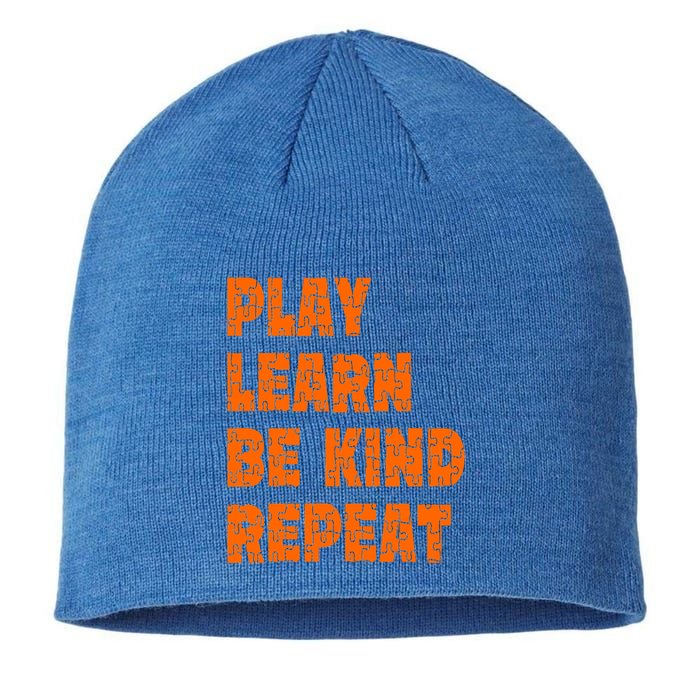 Play Learn Be Kind Repeat Autism Awareness Unity Day Orange Gift Sustainable Beanie