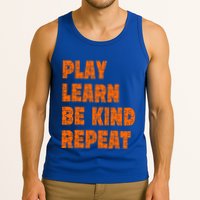 Play Learn Be Kind Repeat Autism Awareness Unity Day Orange Gift Tank Top