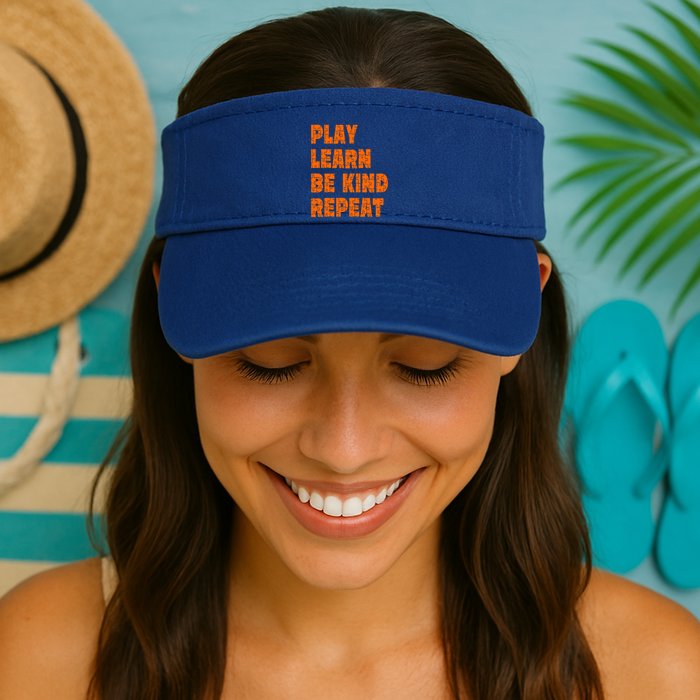 Play Learn Be Kind Repeat Autism Awareness Unity Day Orange Gift Visor
